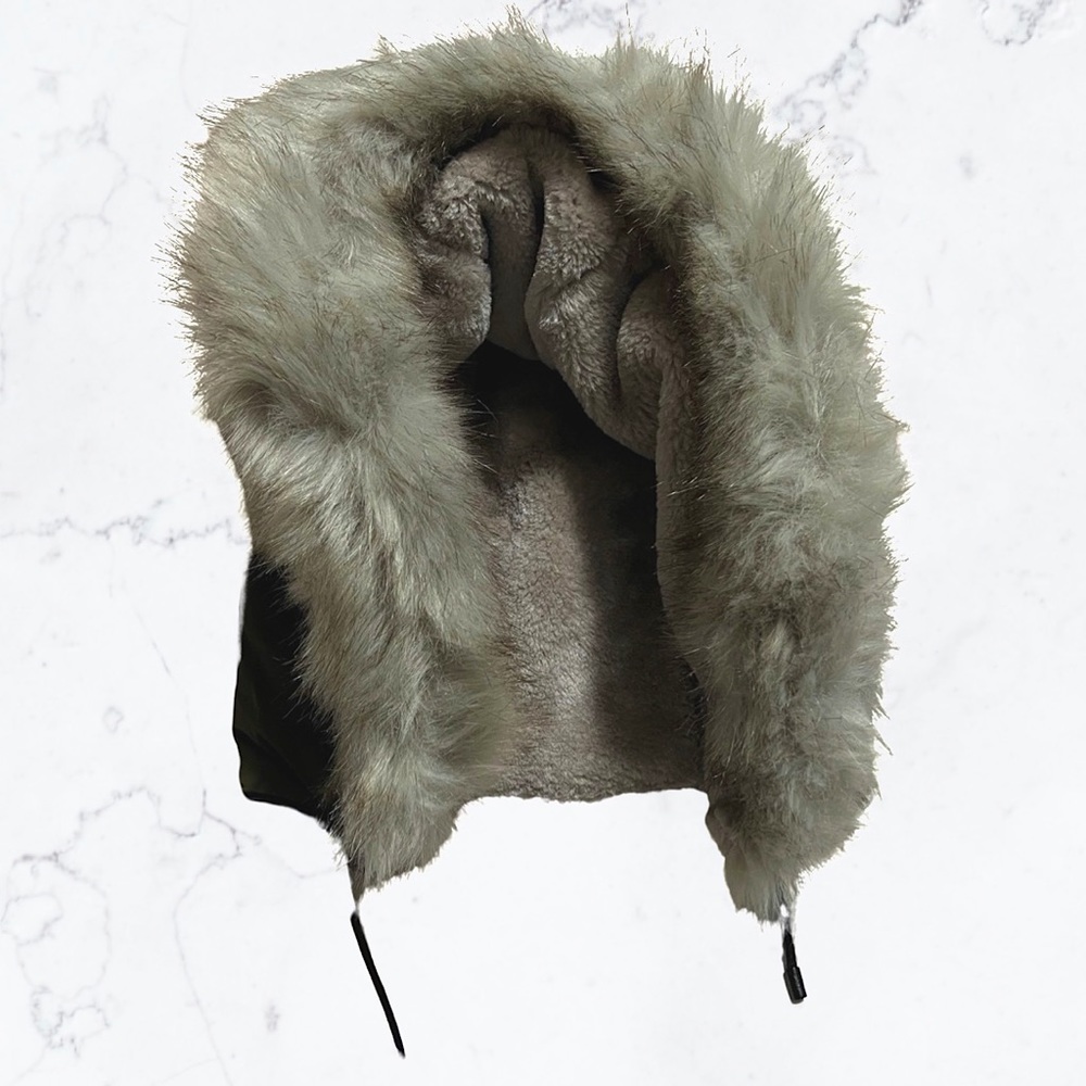 DKNY Women's Faux-Fur-Trim Hooded Puffer Coat Green XXL - Picture 7 of 8